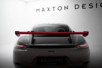 Porsche 718 Cayman 2016+ Kolfibervinge med Swan Neck-Infästning V.2 med LED-Ljus Maxton Design